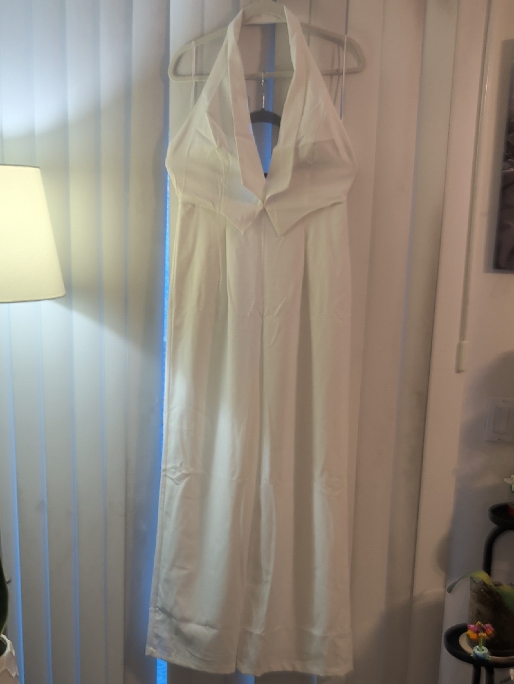 12th Tribe White Halter Jumpsuit with Branded Tag
